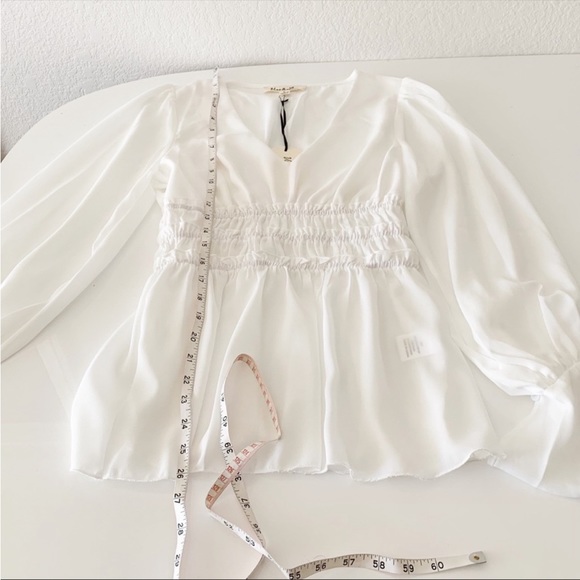 Vine & Love V-Neck Puff Sleeve Blouse - Picture 6 of 8